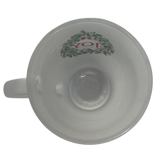 Holiday Style Frosted Glass Mug Joy Wreath Design 14.6 Fl Oz New - Picture 4 of 6